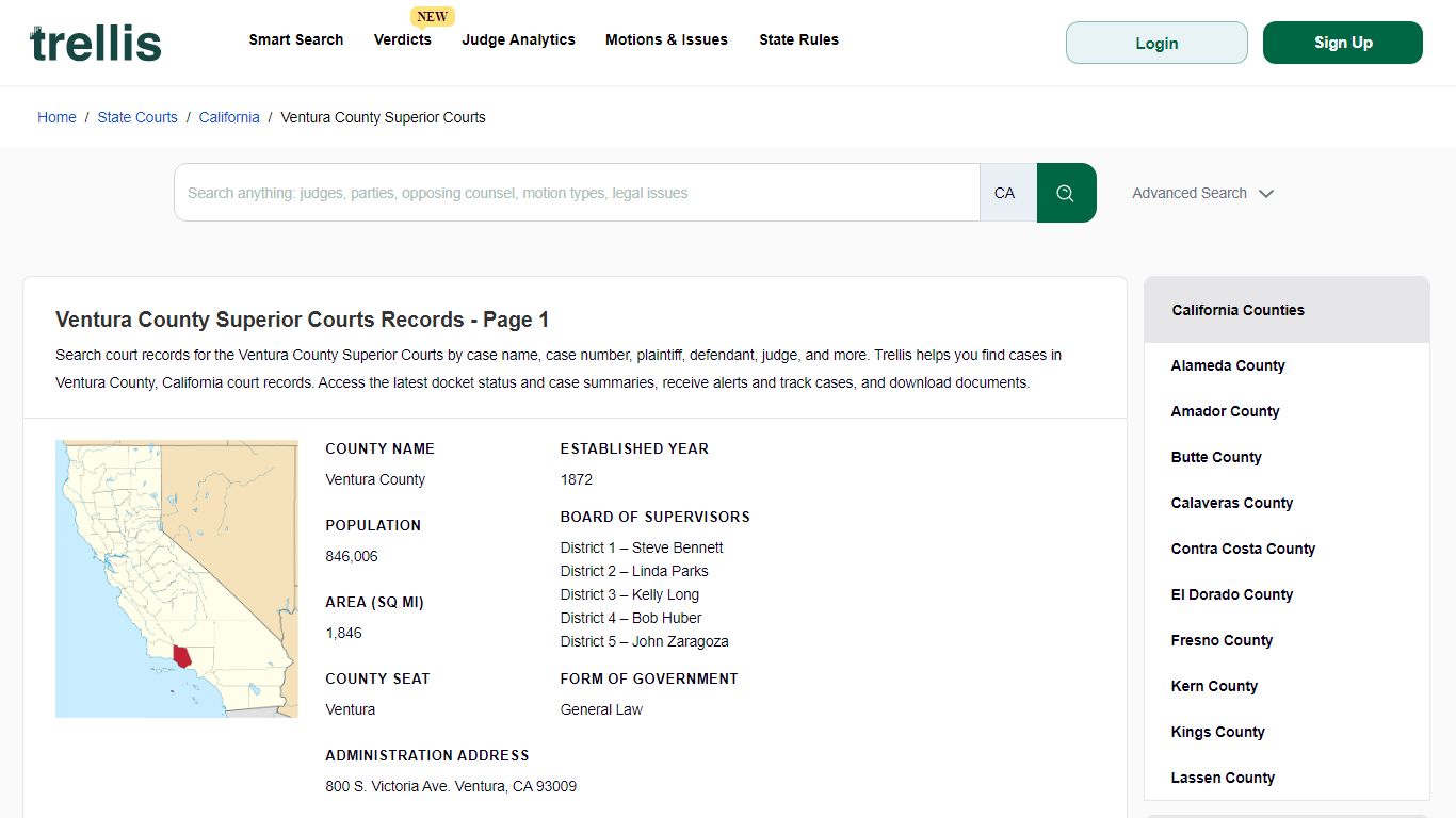 Ventura County Superior Court Records | Docket Search ... - Trellis